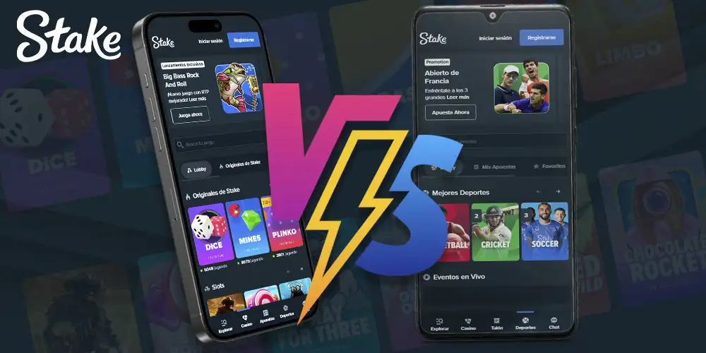 version movil vs aplicacion Stake Casino